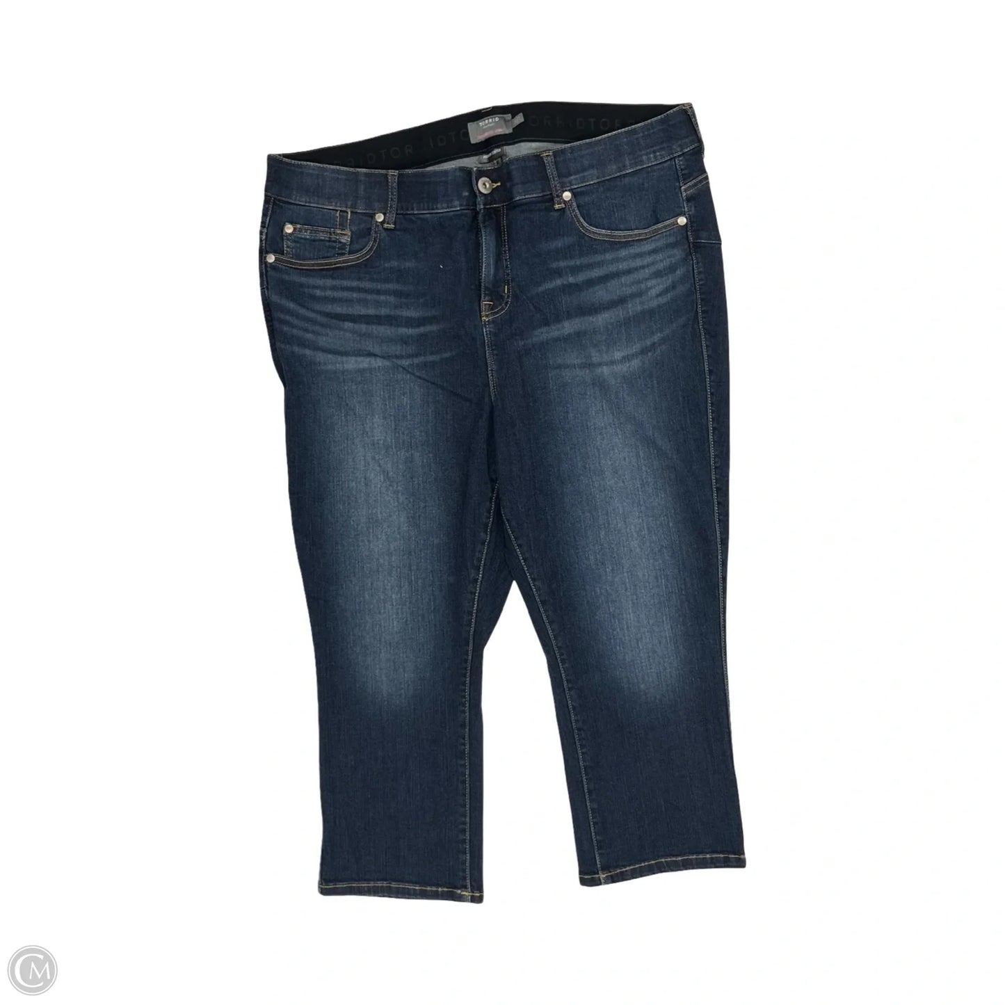 Jeans Cropped By Torrid In Blue Denim, Size: 20