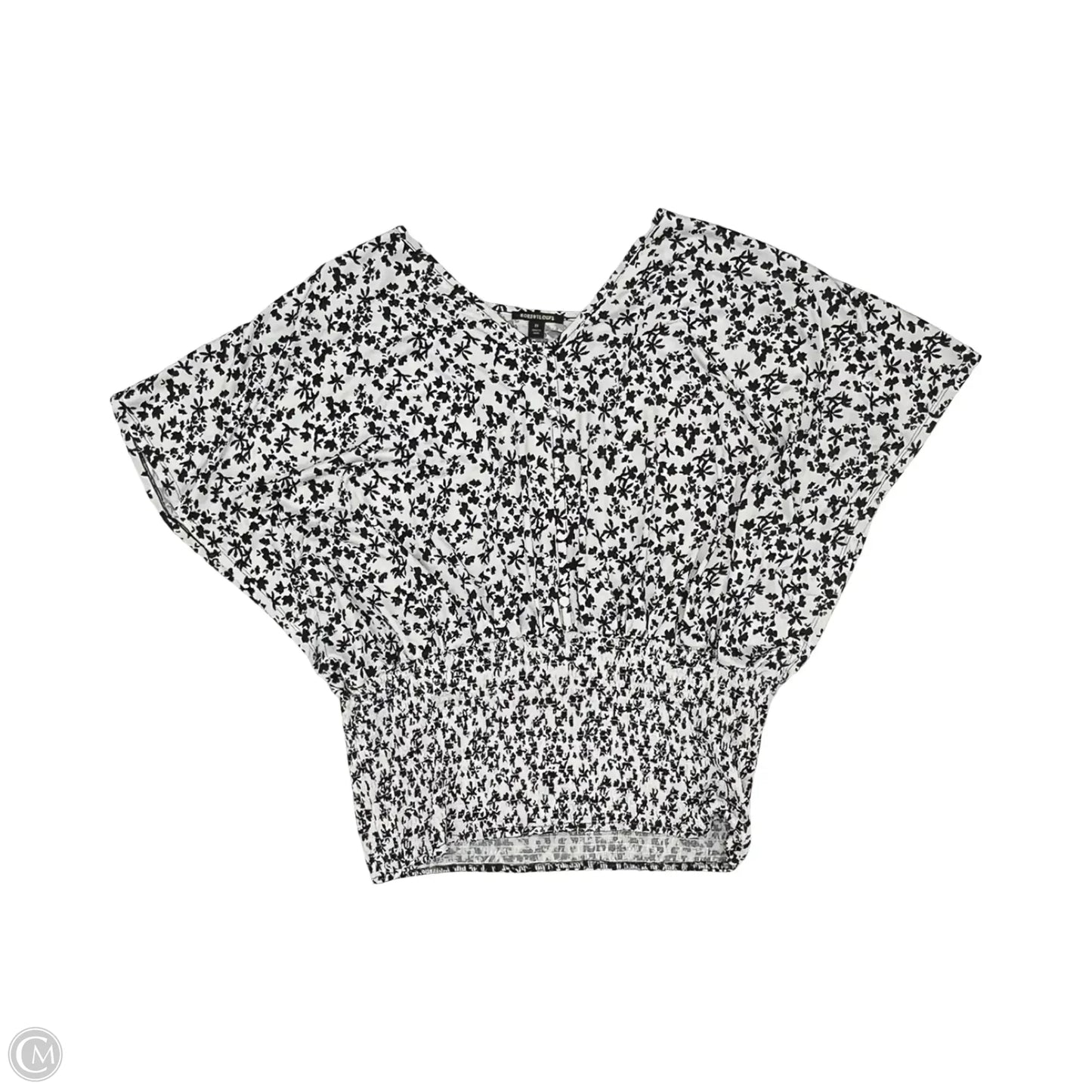 Blouse Short Sleeve By Robert Louis In Black & White, Size: 2x