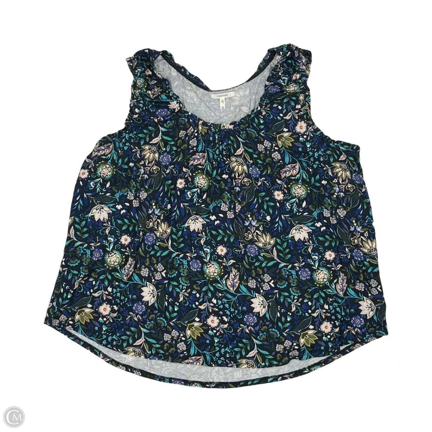 Top Sleeveless By Maurices In Floral Print, Size: 2x