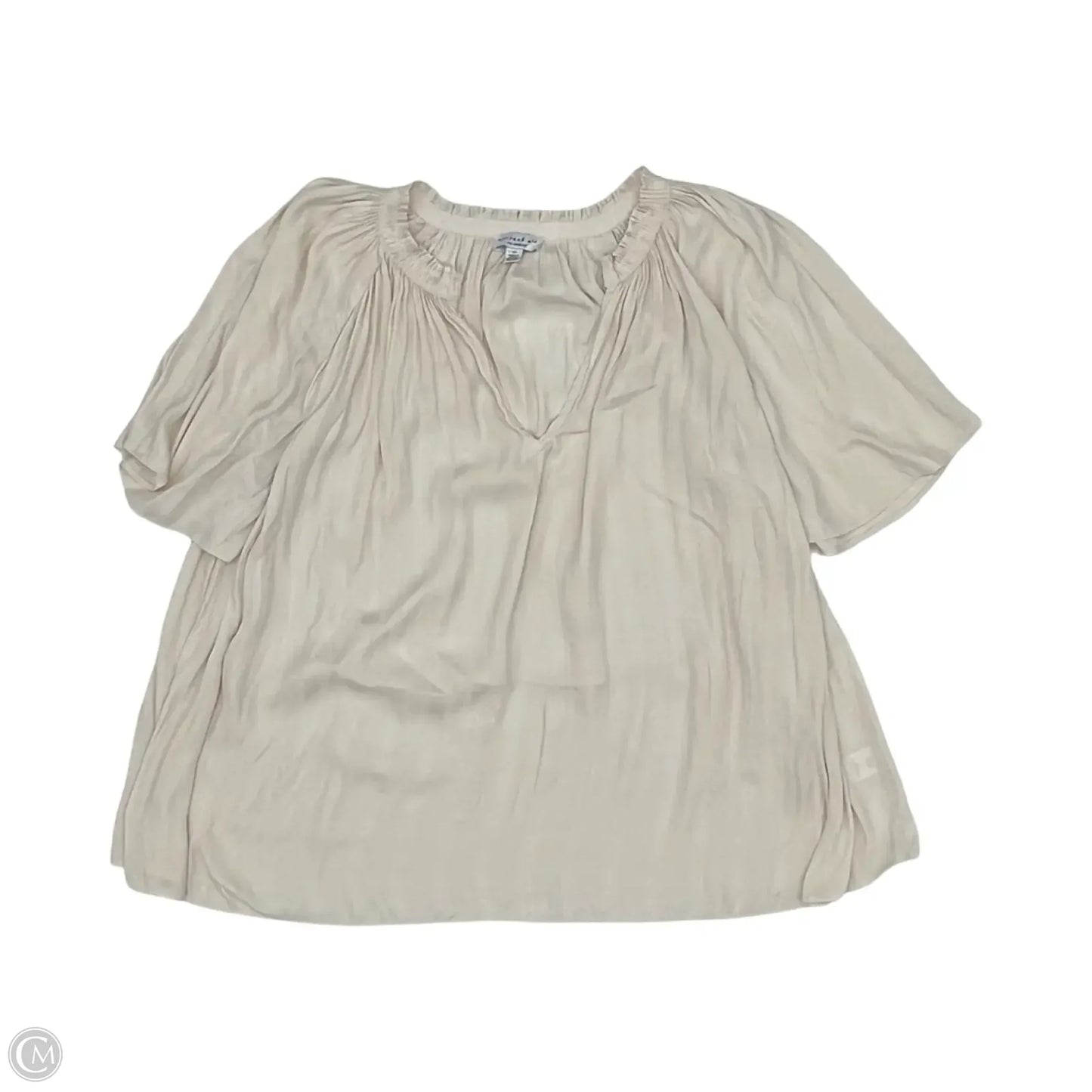 Blouse Short Sleeve By Current Air In Cream, Size: M