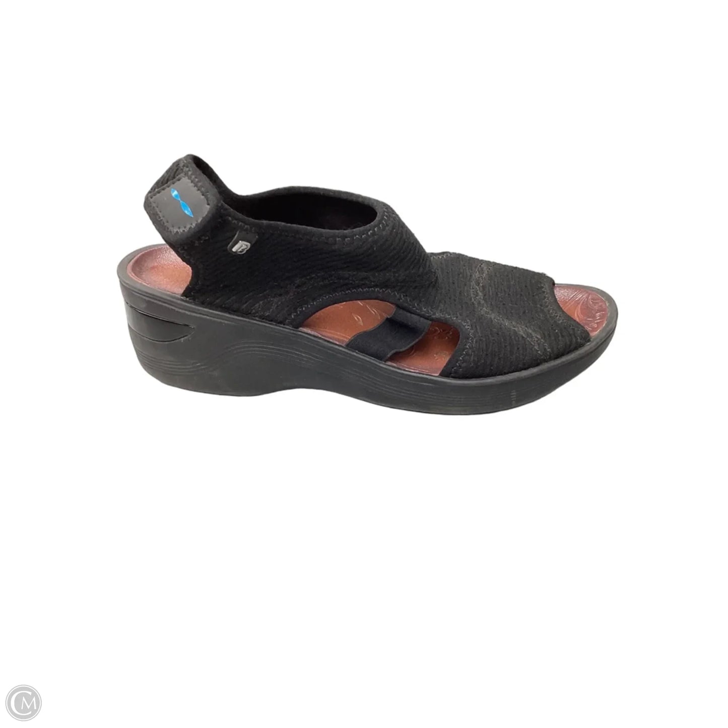 Sandals Heels Wedge By Bzees In Black, Size: 8.5