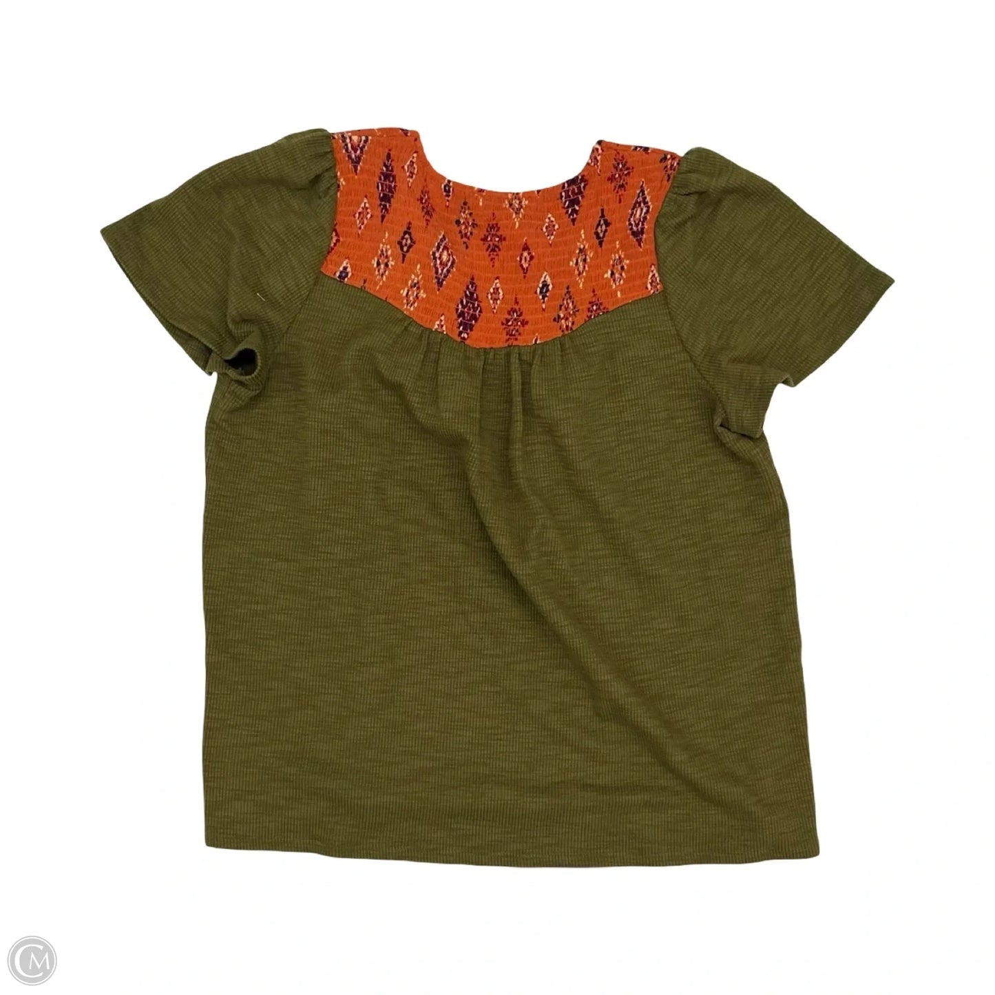 Top Short Sleeve By Thml In Green & Orange, Size: M