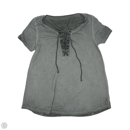 Top Short Sleeve By American Eagle In Grey, Size: S