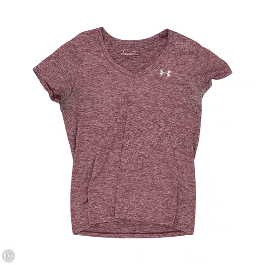 Athletic Top Short Sleeve By Under Armour In Maroon, Size: M