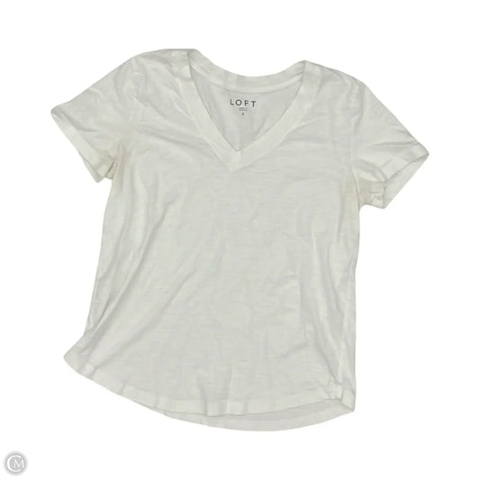 Top Short Sleeve By Loft In White, Size: S