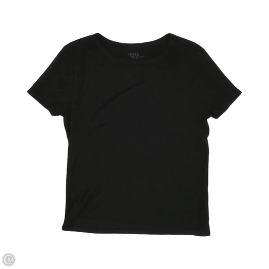 Top Short Sleeve Basic By Time And Tru In Black, Size: L