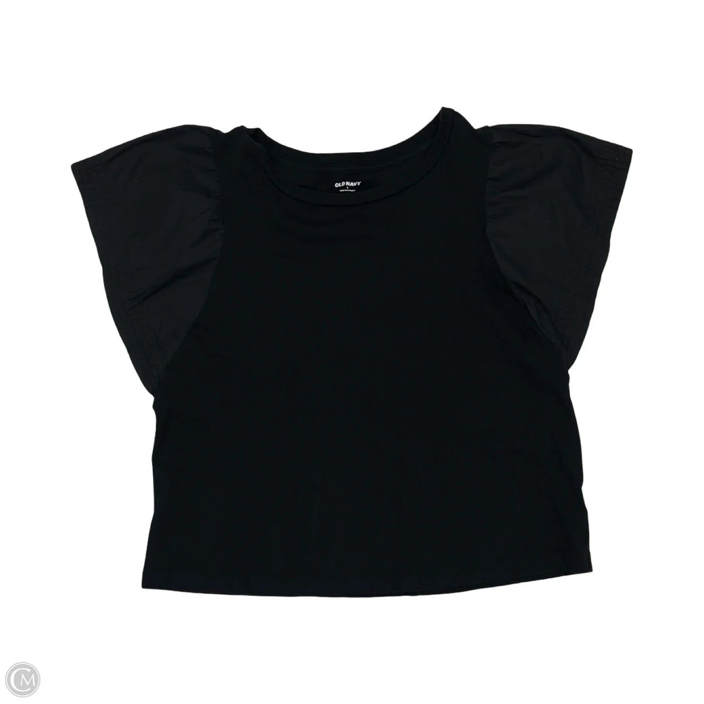 Blouse Short Sleeve By Old Navy In Black, Size: L