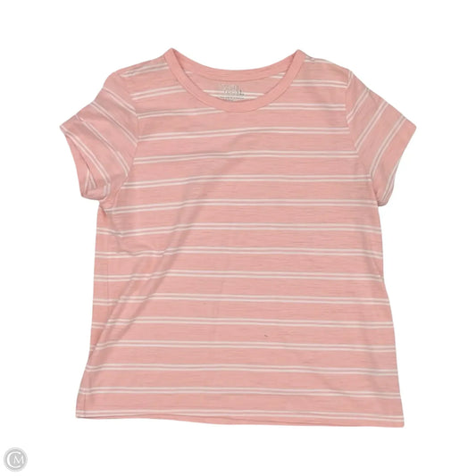 Top Short Sleeve By Time And Tru In Pink & White, Size: S