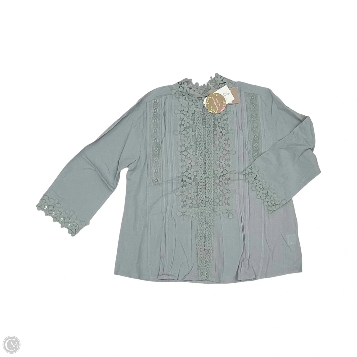 Blouse 3/4 Sleeve By Cmc In Aqua, Size: M