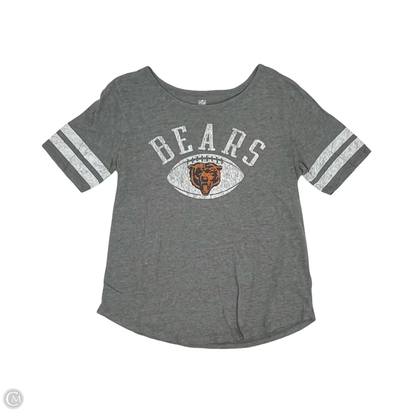 Athletic Top Short Sleeve By Nfl In Grey, Size: M