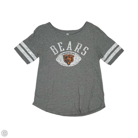 Athletic Top Short Sleeve By Nfl In Grey, Size: M