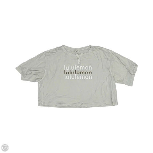 Athletic Top Short Sleeve By Lululemon In White, Size: M