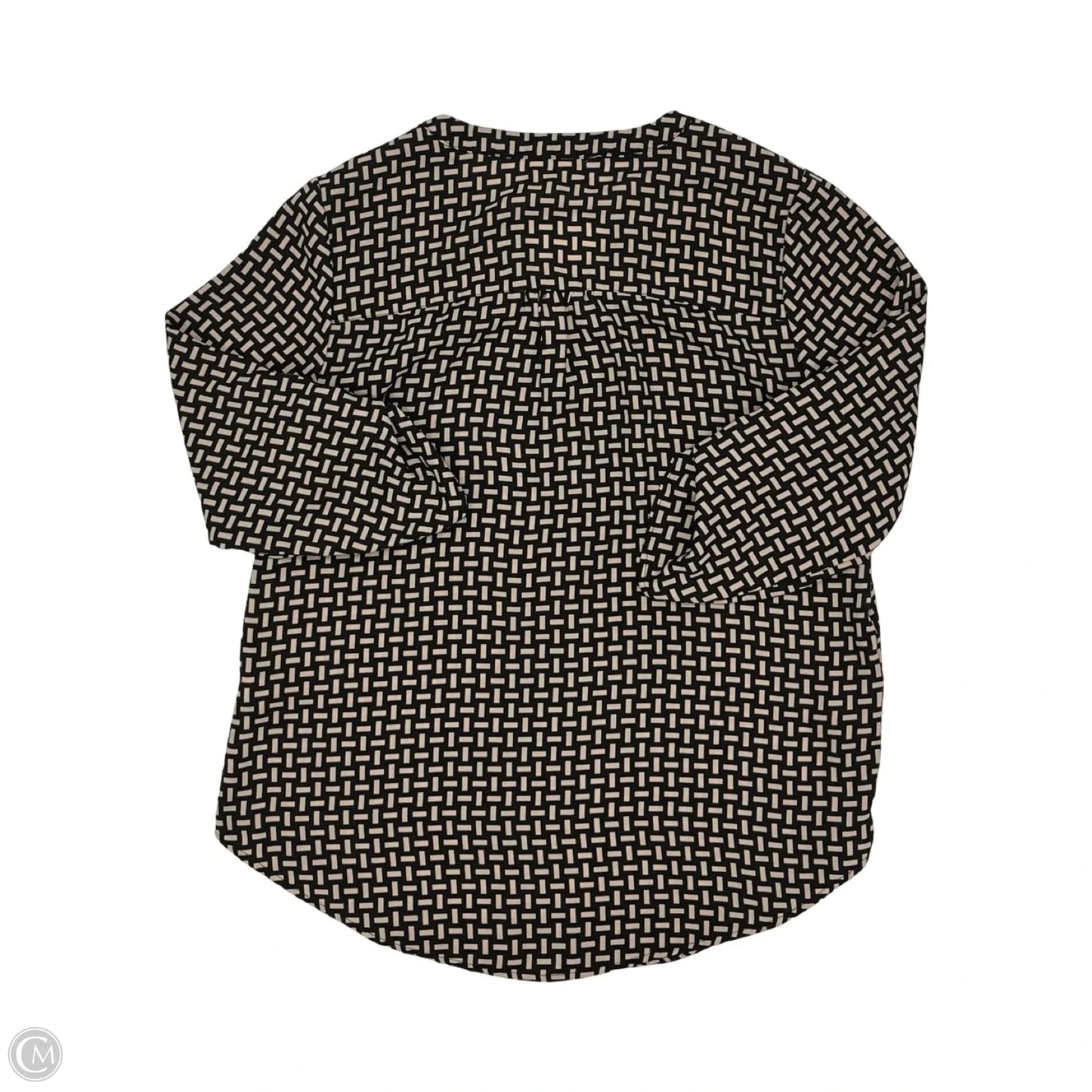Blouse 3/4 Sleeve By Maurices In Black & Cream, Size: S