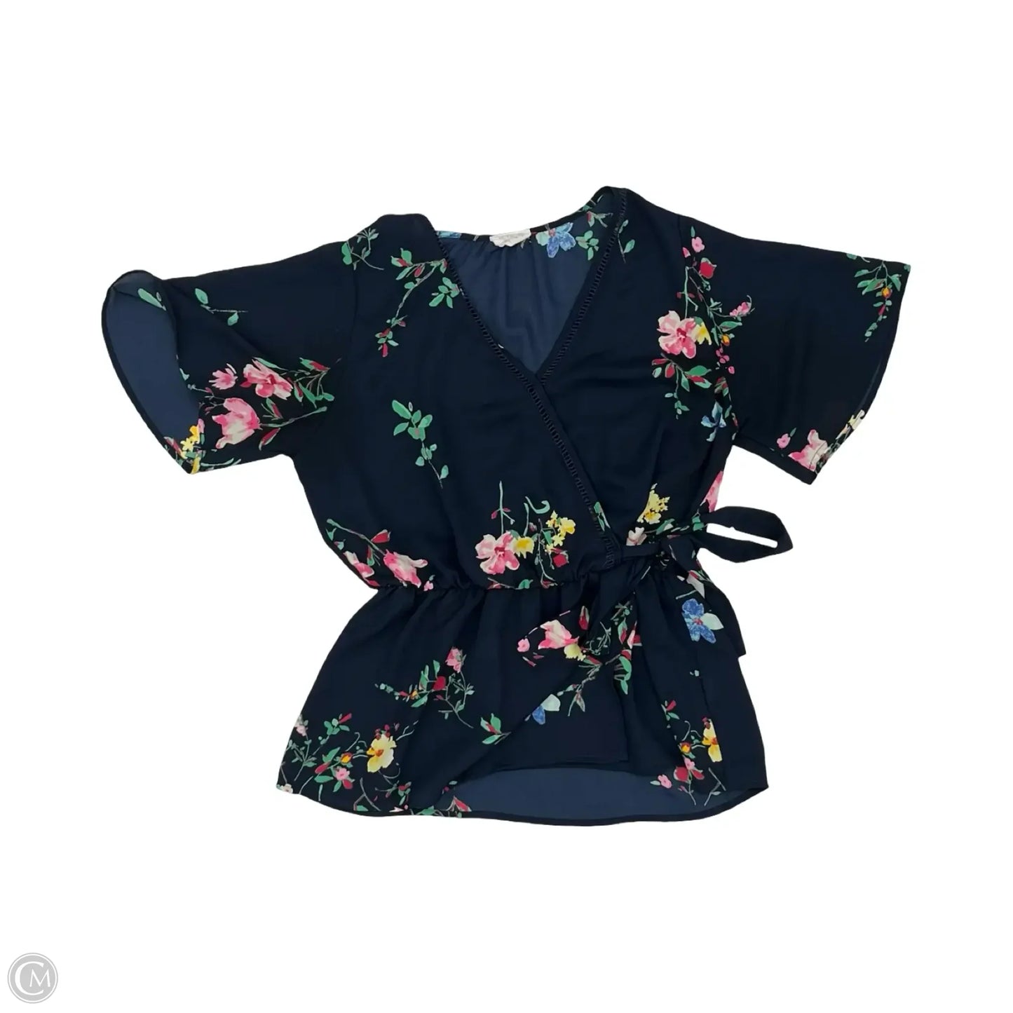 Blouse Short Sleeve By Sienna Sky In Navy, Size: L