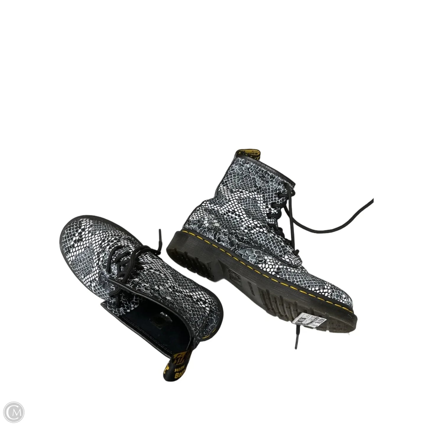 Boots Combat By Dr Martens In Snakeskin Print, Size: 8