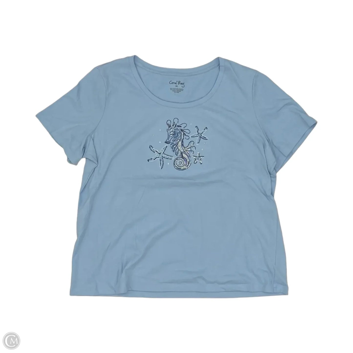 Top Short Sleeve By Coral Bay In Blue, Size: Xl