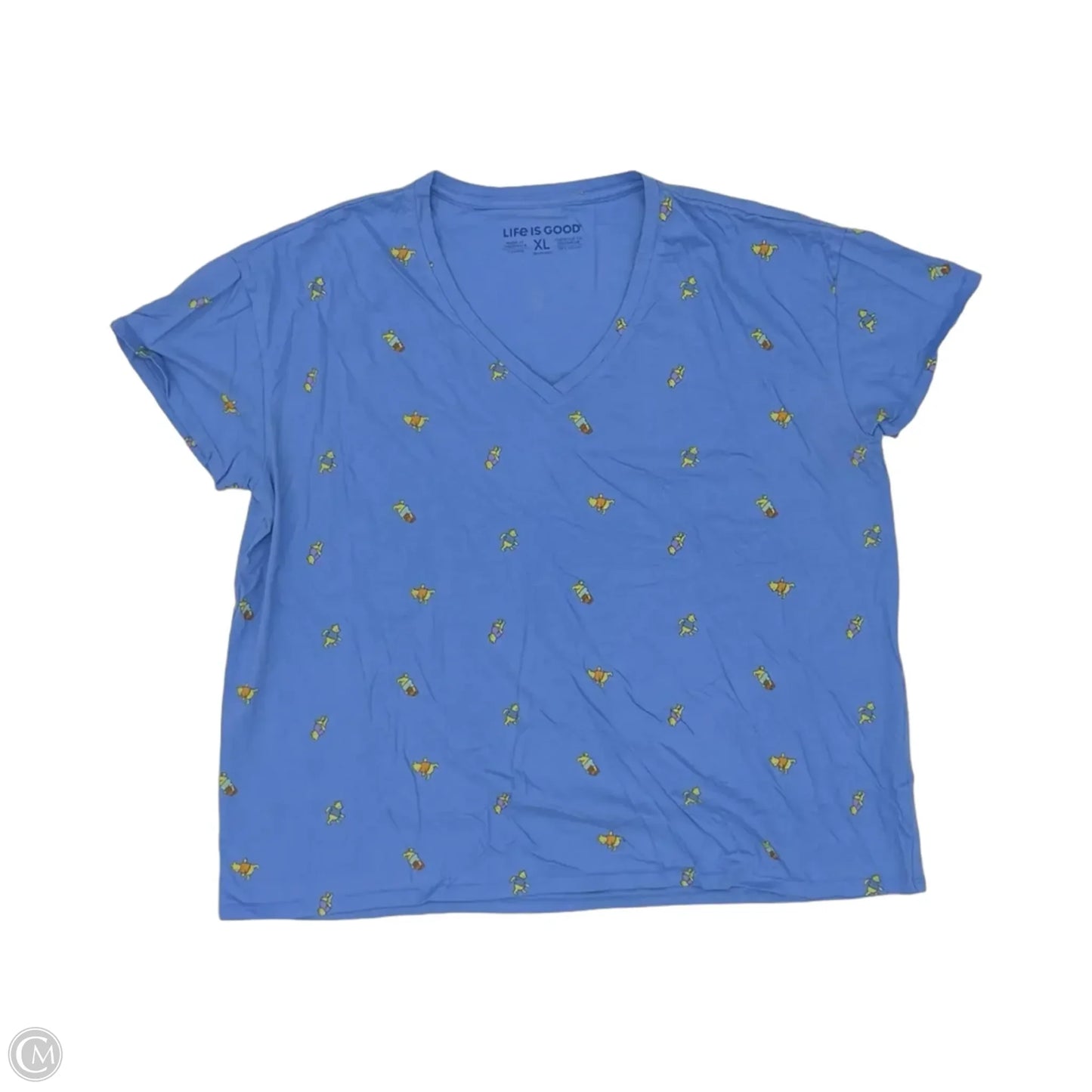 Top Short Sleeve By Life Is Good In Blue, Size: Xl