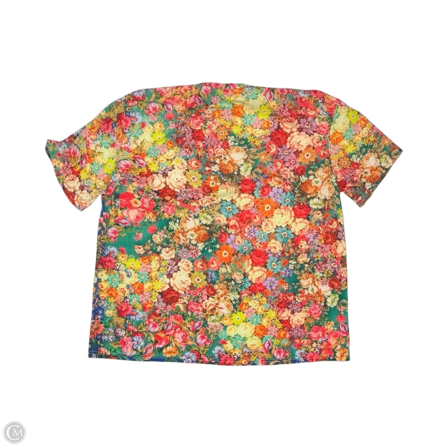 Top Short Sleeve By Shein In Floral Print, Size: 2x