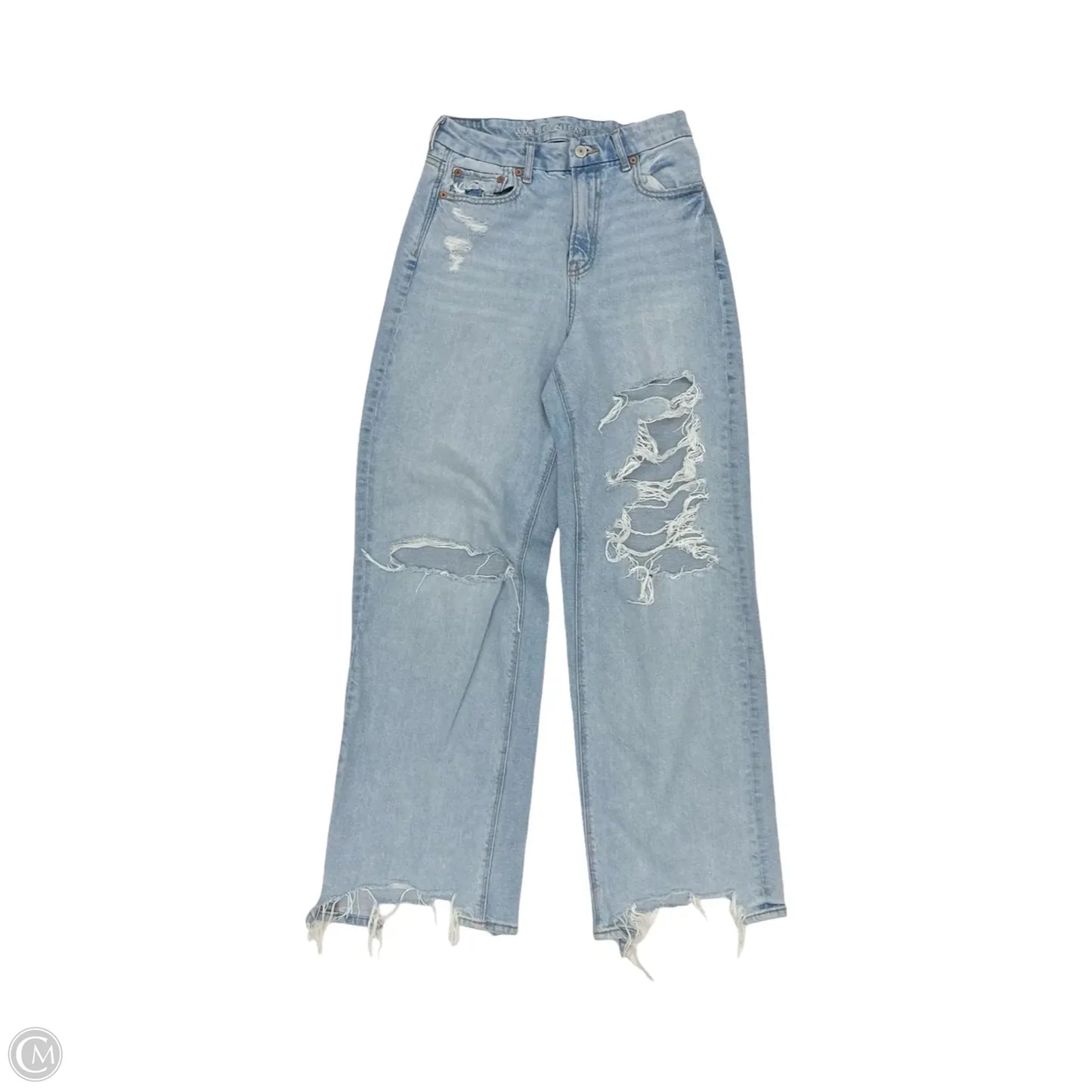 Jeans Boyfriend By American Eagle In Blue Denim, Size: 4