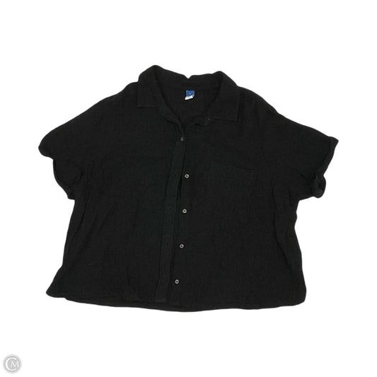 Blouse Short Sleeve By Old Navy In Black, Size: L