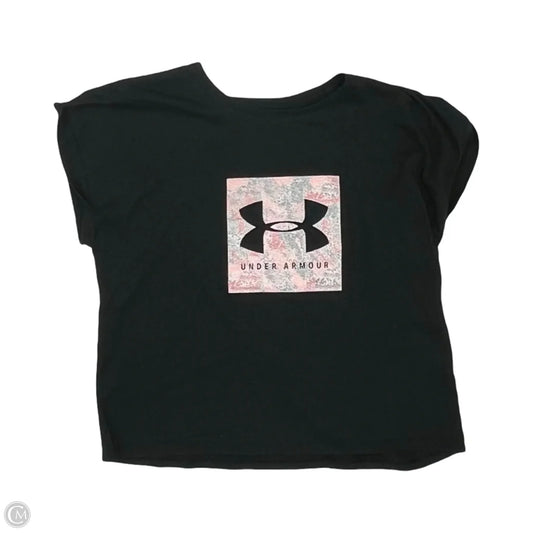 Athletic Top Short Sleeve By Under Armour In Black, Size: M