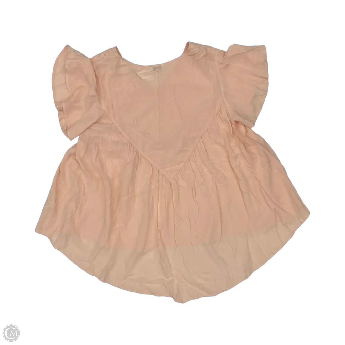 Blouse Short Sleeve By Cato In Peach, Size: L