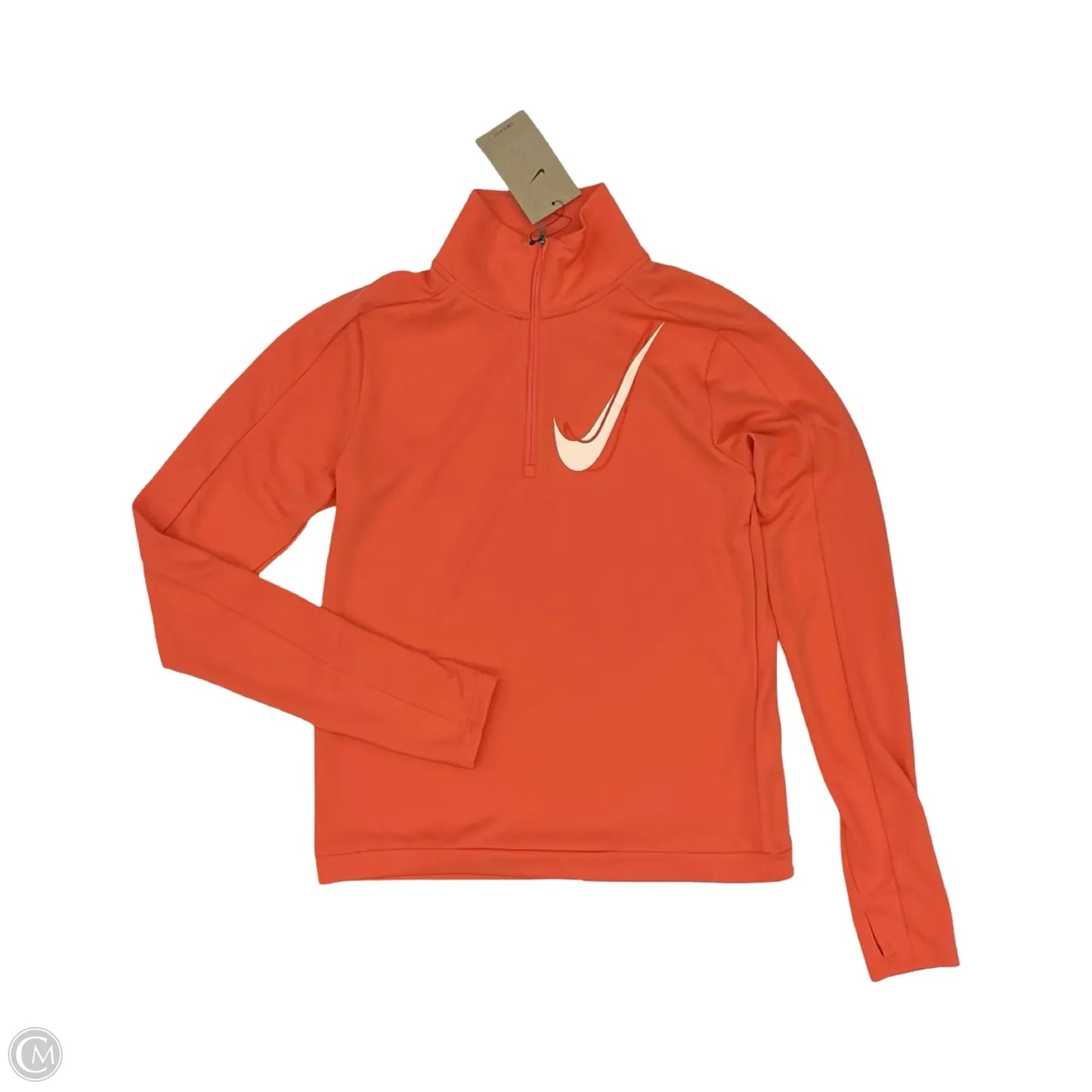 Athletic Top Long Sleeve Collar By Nike Apparel In Orange, Size: Xs
