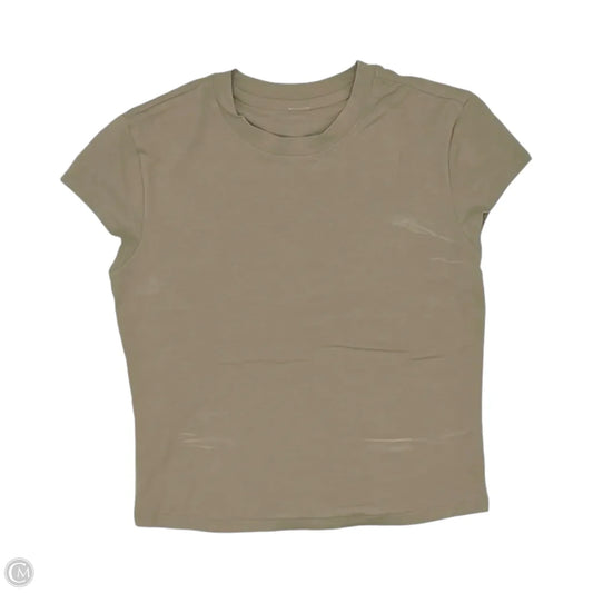 Athletic Top Short Sleeve By Lululemon In Tan, Size: Xs