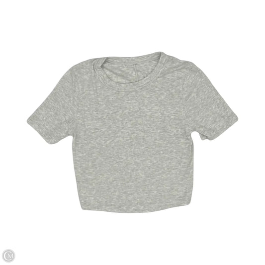 Athletic Top Short Sleeve By Lululemon In Grey, Size: Xs