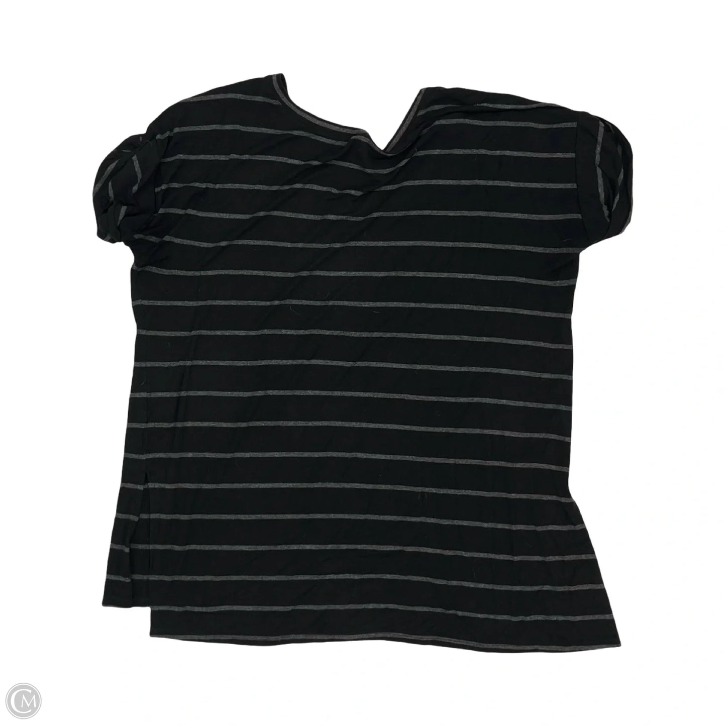 Top Short Sleeve By Zenana In Black & Grey, Size: L
