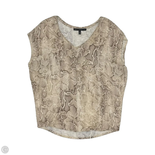 Top Short Sleeve By White House Black Market In Snakeskin Print, Size: M