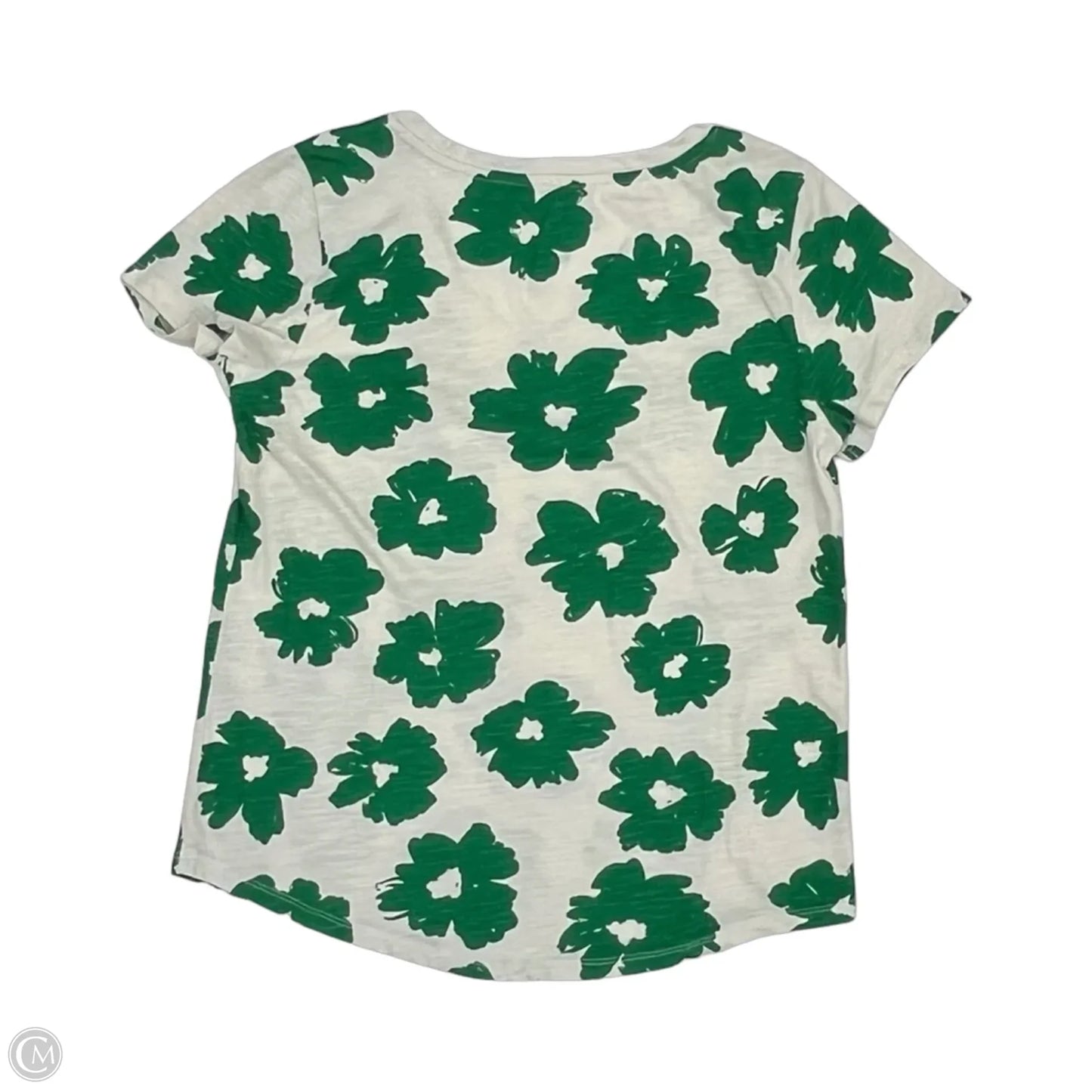 Top Short Sleeve By Sonoma In Cream & Green, Size: M