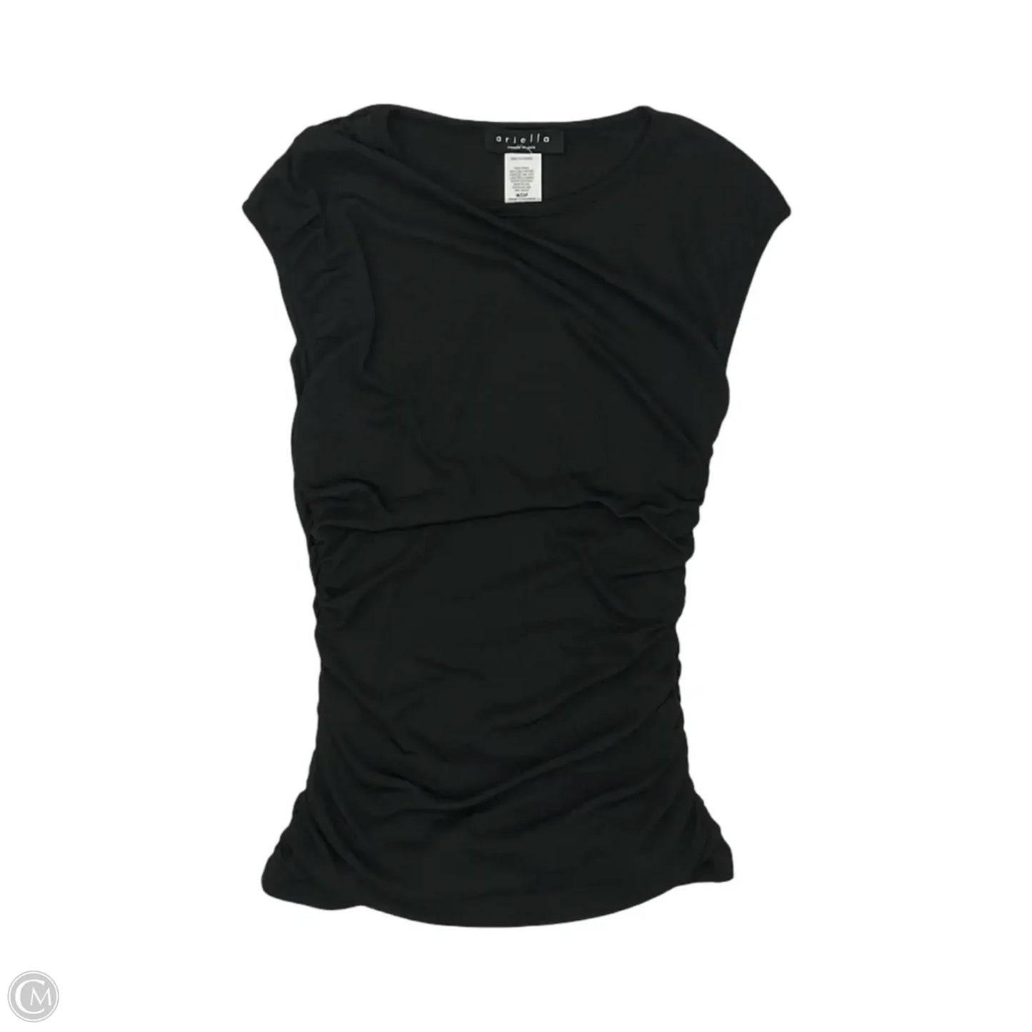 Blouse Short Sleeve By Ariella In Black, Size: S
