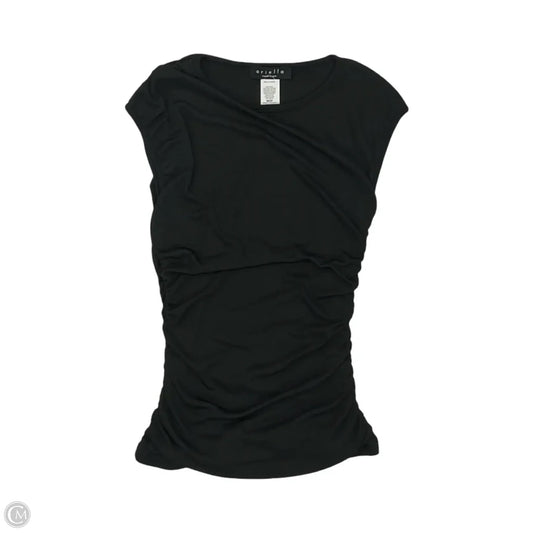 Blouse Short Sleeve By Ariella In Black, Size: S