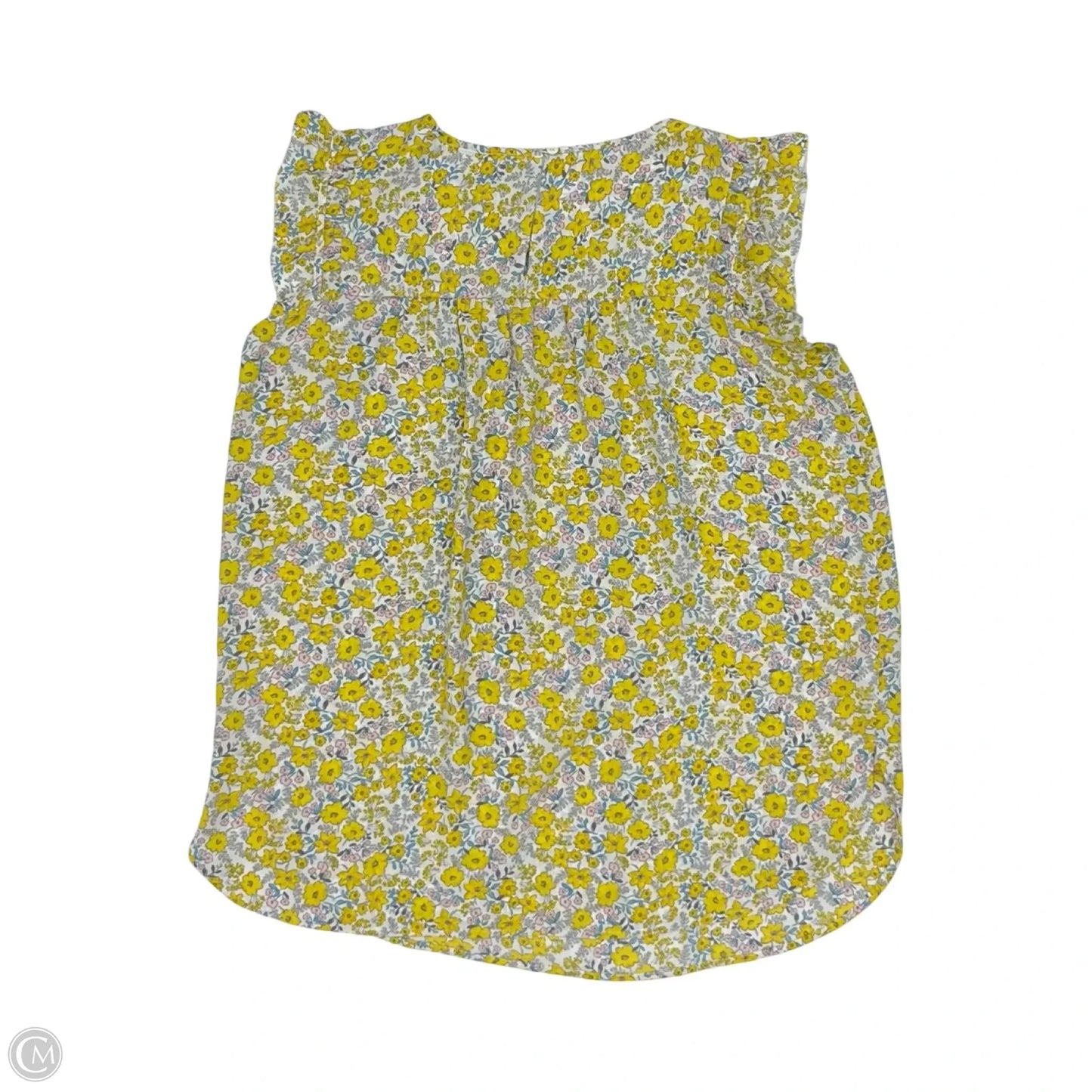 Blouse Short Sleeve By Loft In Yellow, Size: S