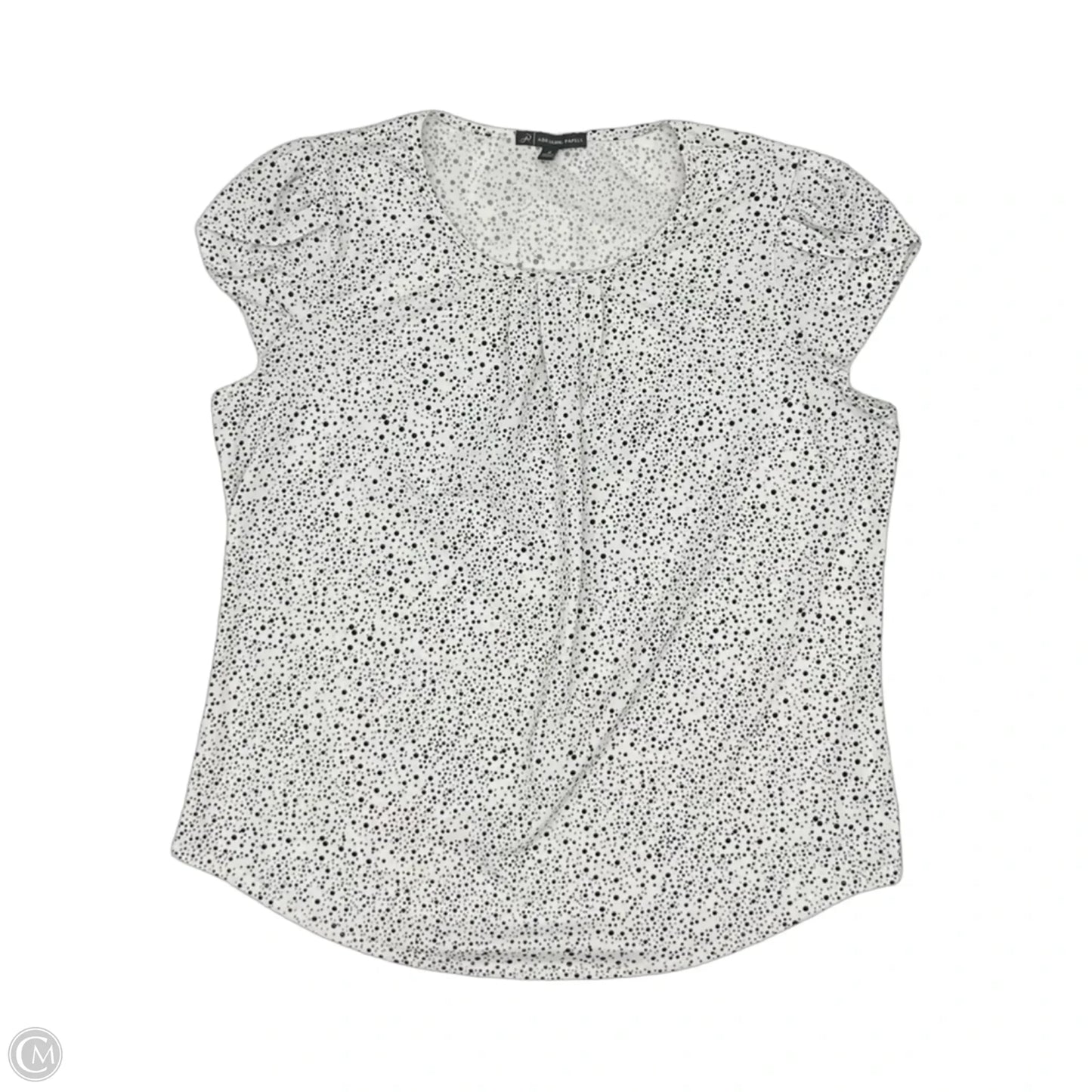 Blouse Short Sleeve By Adrianna Papell In Black & White, Size: M