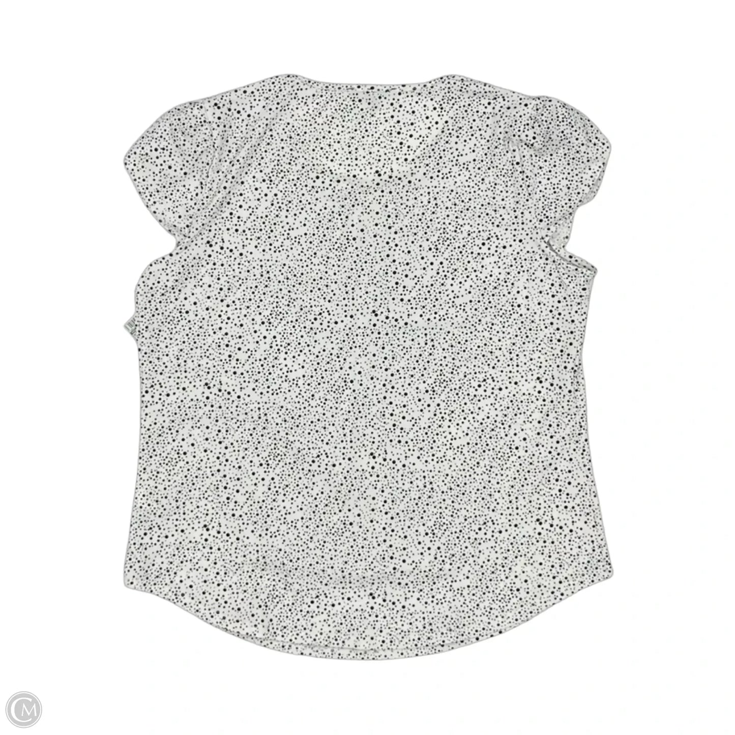 Blouse Short Sleeve By Adrianna Papell In Black & White, Size: M