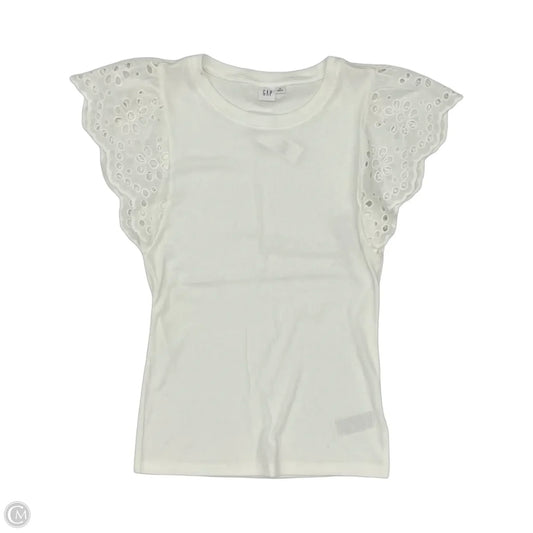 Top Short Sleeve By Gap In White, Size: M