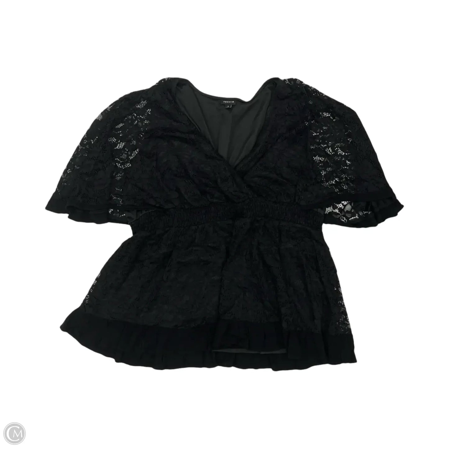 Blouse Short Sleeve By Torrid In Black, Size: 3x