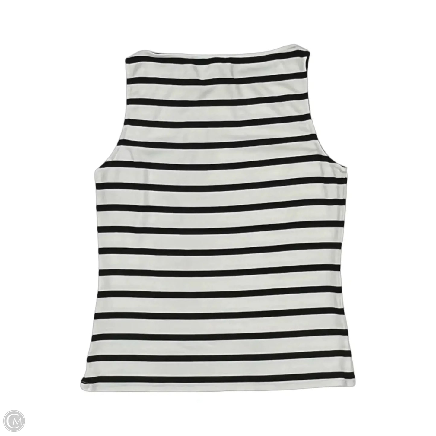 Top Sleeveless By Cyrus In Black & White, Size: M