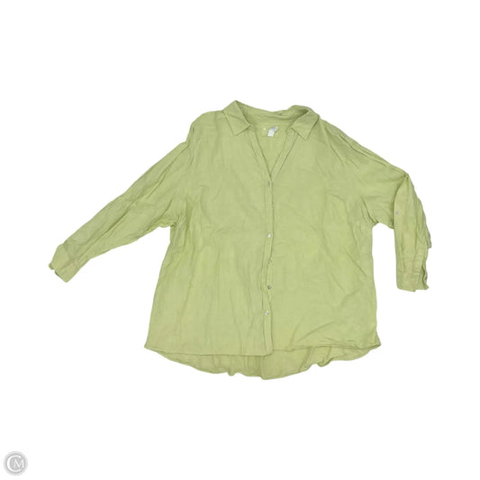 Blouse Long Sleeve By Sigrid Olsen In Yellow, Size: 3x