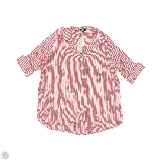 Blouse 3/4 Sleeve By Velvet Heart In Red & White, Size: 3x