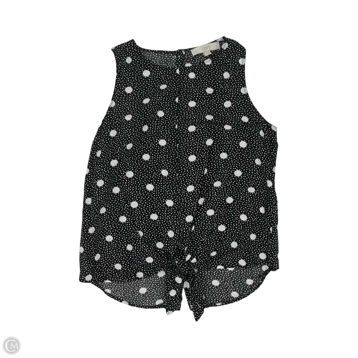 Blouse Sleeveless By Loft In Black & White, Size: S