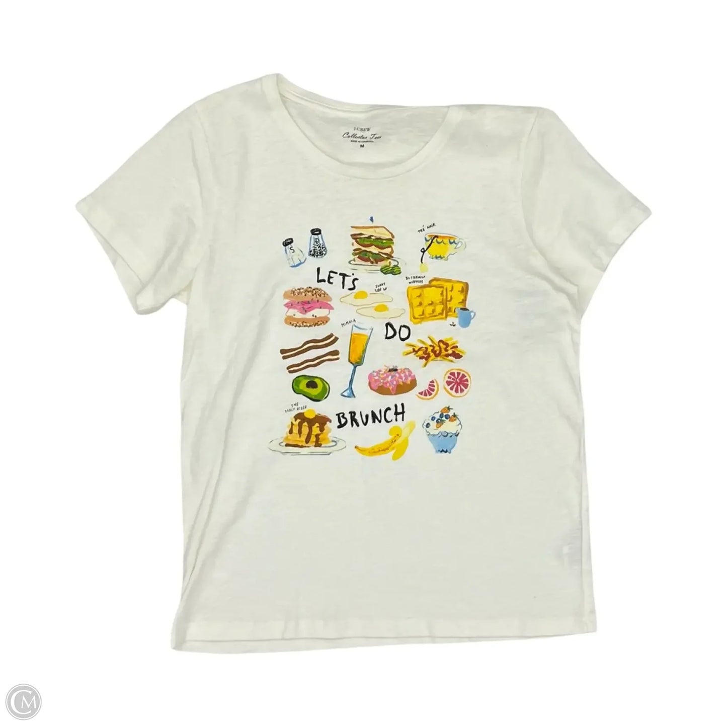 Top Short Sleeve By J. Crew In Cream, Size: M