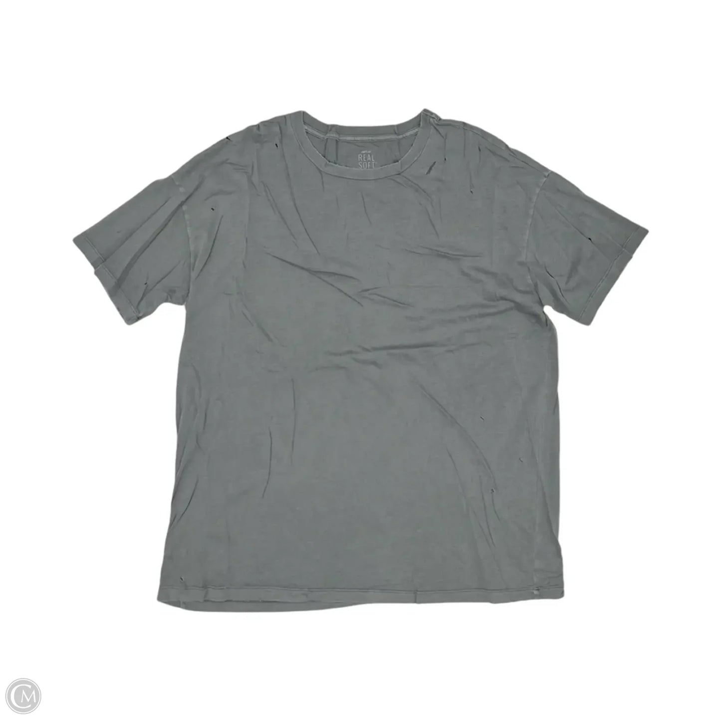 Top Short Sleeve By Aerie In Grey, Size: L