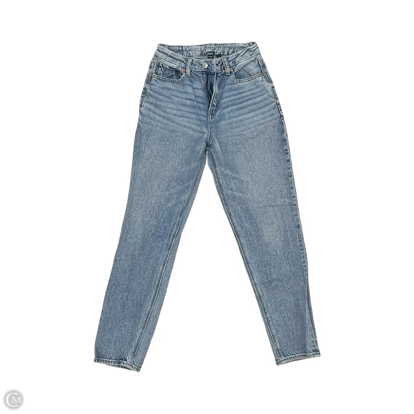 Jeans Straight By American Eagle In Blue Denim, Size: 2