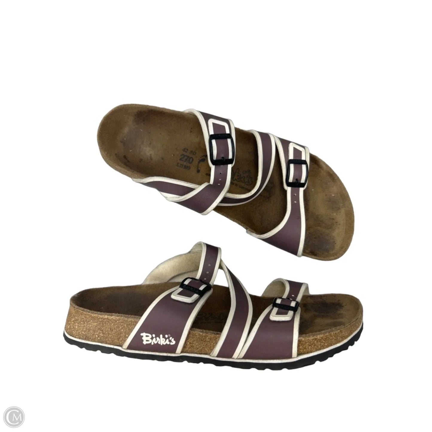 Sandals Flats By Birkenstock In Brown, Size: 11