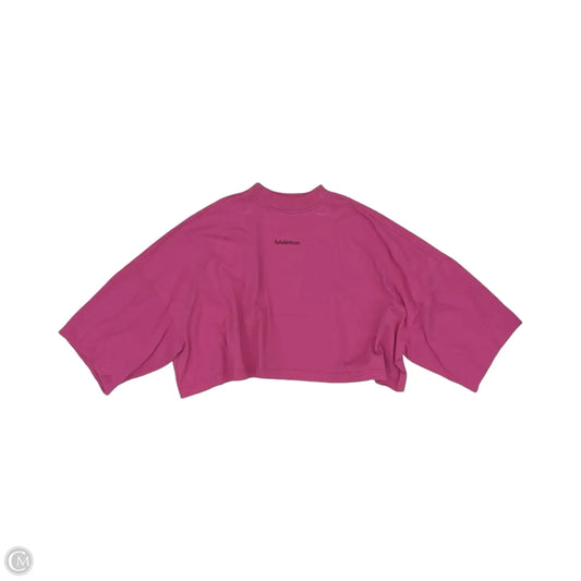 Athletic Top Short Sleeve By Lululemon In Pink, Size: L