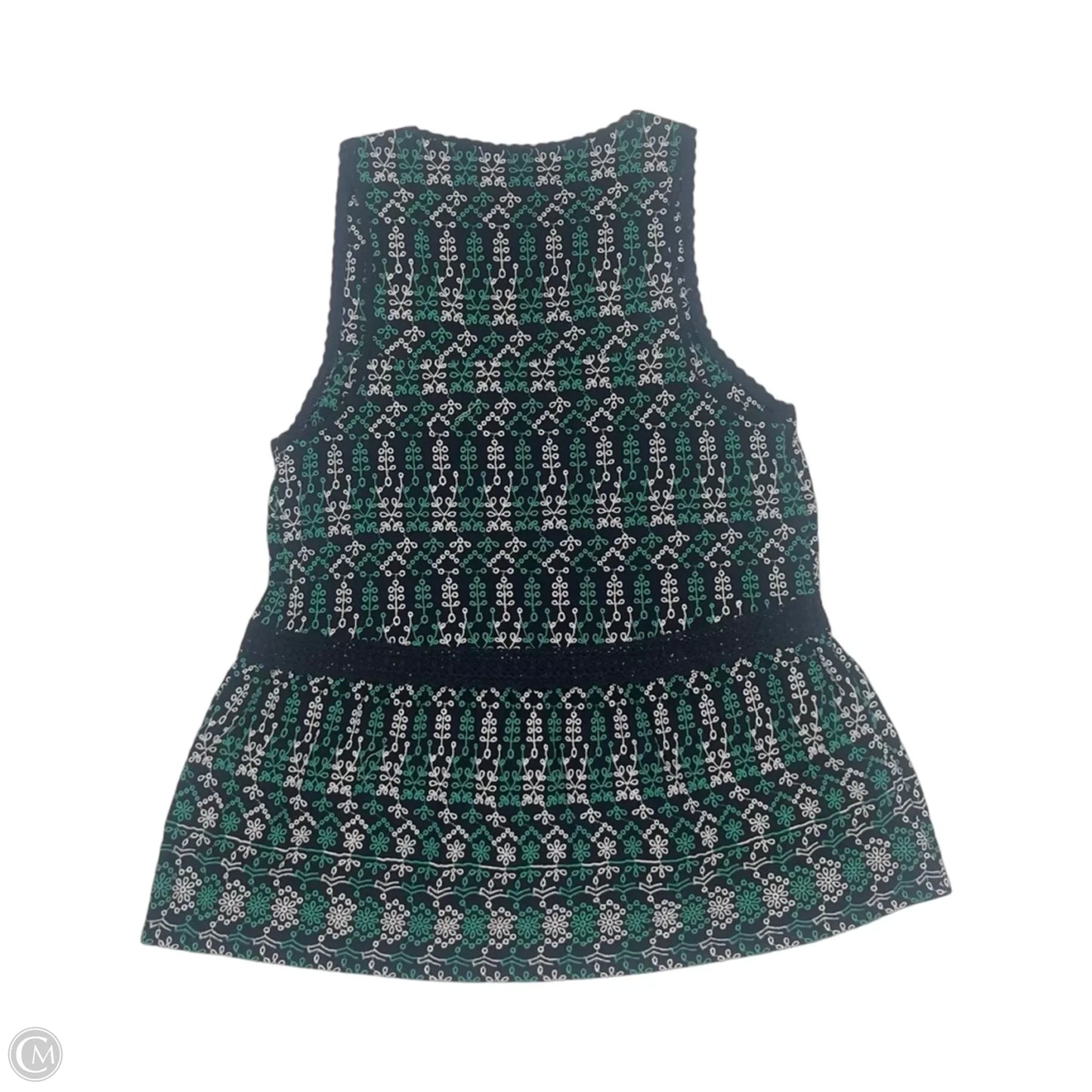 Blouse Sleeveless By Maeve In Blue & Green, Size: M