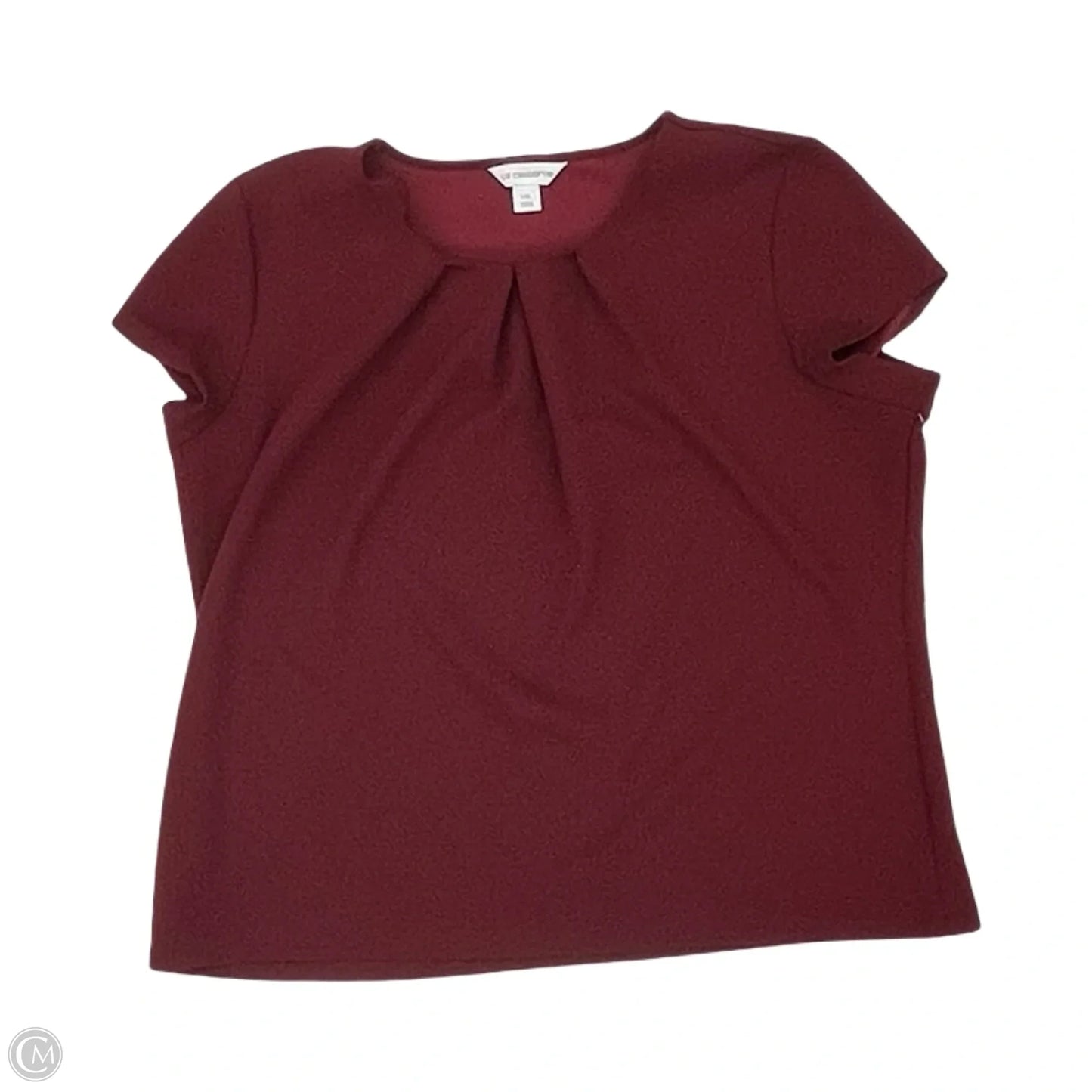 Blouse Short Sleeve By Liz Claiborne In Maroon, Size: Xxl